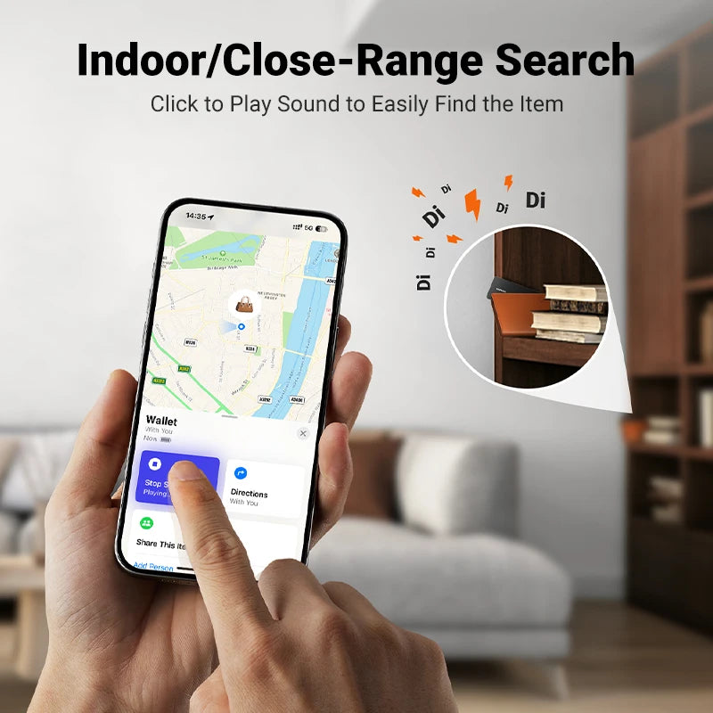 UGREEN Wallet Finder, Smart Bluetooth Tracker Card and Item Locator for Luggage Tags Passports with Apple Find My App (Only iOS)
