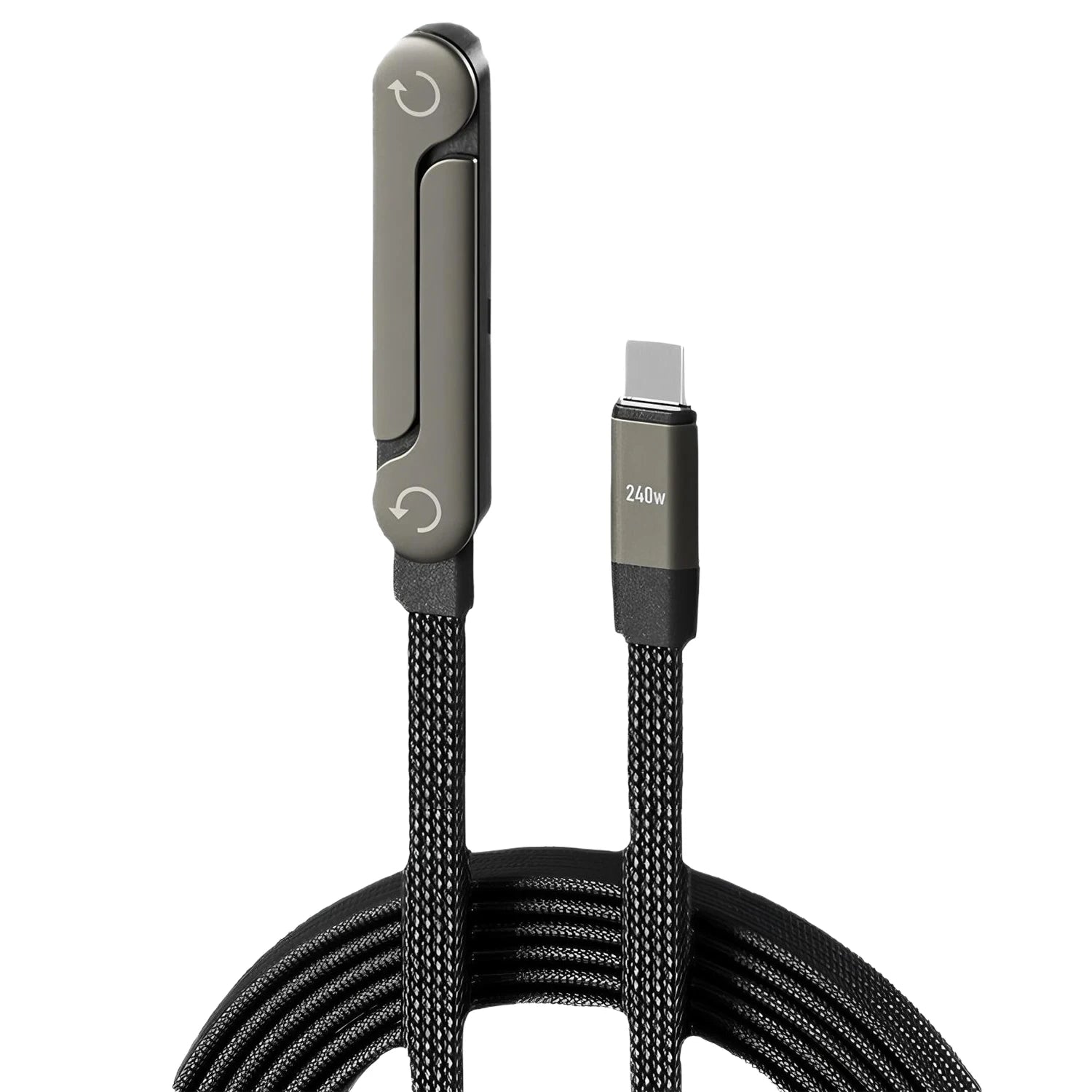 1.45m USB C Phone Chargers Stand Cable 240W Type C Fast Charging Cord For Phones Laptops Hide T Shaped Bracket Support