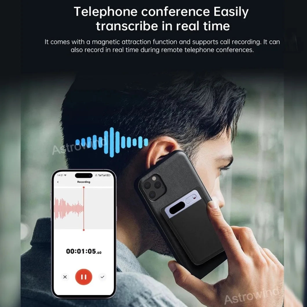 Smart Mini AI Voice Recorder ChatGPT-4 App Phone Call 118 Languages 64G for Meetings Interview Calls Speeches AI Transcription